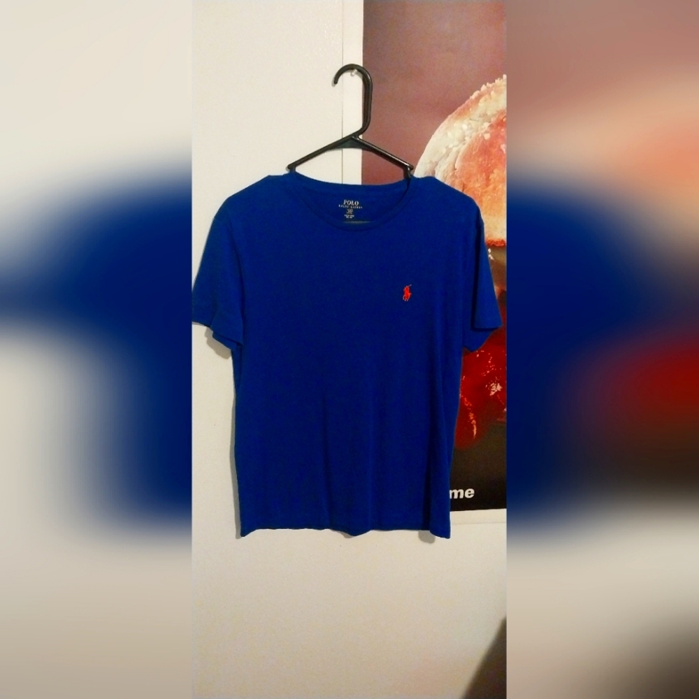 Ralph Lauren Blue w/Orange Logo Small T-shirt